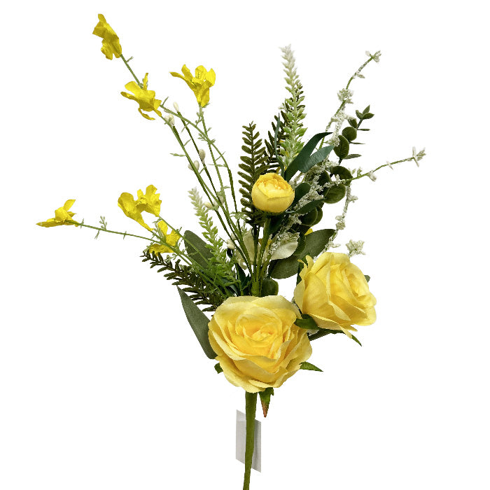 18 Inch Yellow Rose Lavender Spray