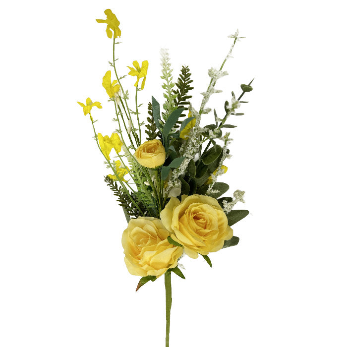 18 Inch Yellow Rose Lavender Spray