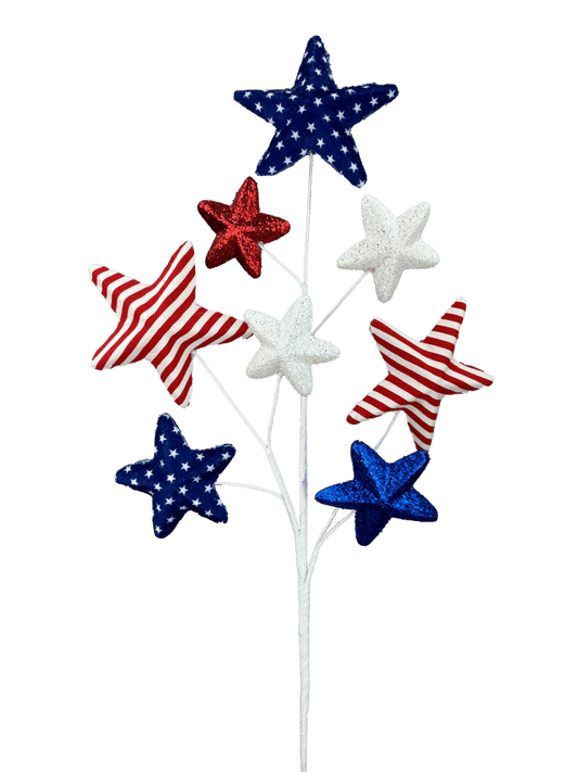 28 Inch H Red White Blue Stars Stripes Star Spray x 8