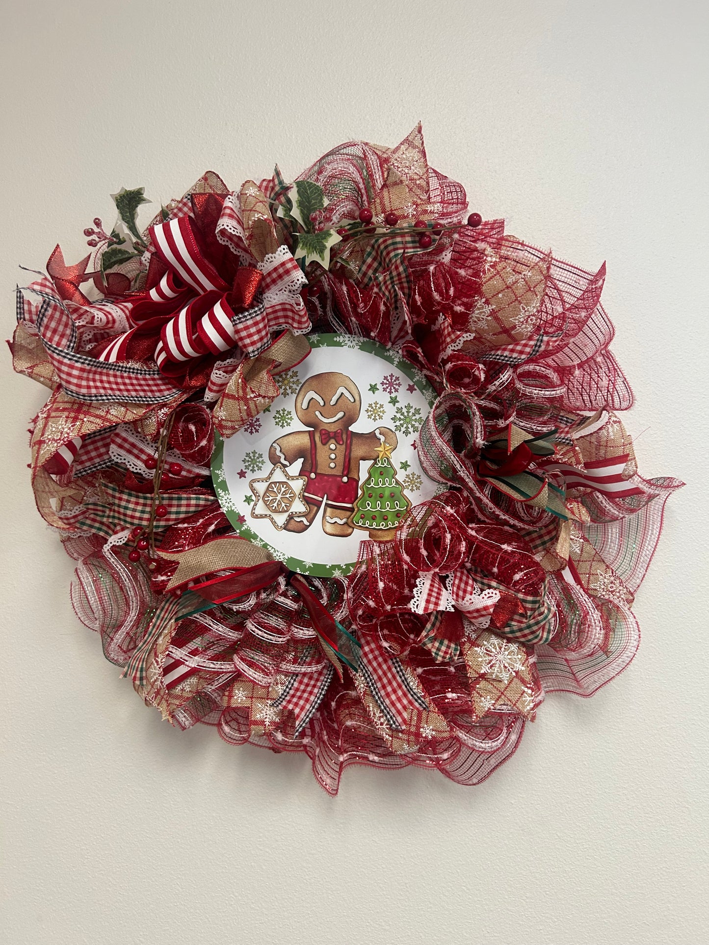 Gingerbread Joy Christmas Wreath - Made by Designer Leah