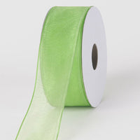 Kiwi - Organza Ribbon Thin Wire Edge 25 Yards - ( 2 - 1/2 Inch | 25 Yards )