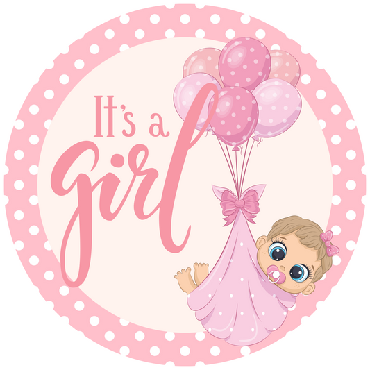 It's a Girl - Baby Shower Metal Sign: Made In USA