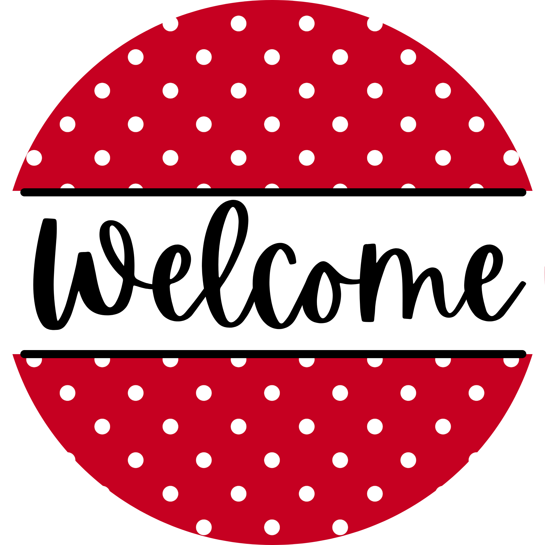 Welcome Metal Sign Red and White Polka Dot: Made In USA – BBCrafts.com