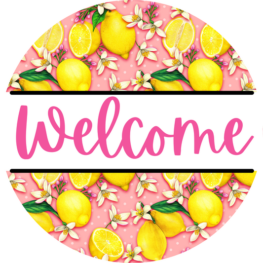 Welcome Metal Sign Lemon: Made In USA