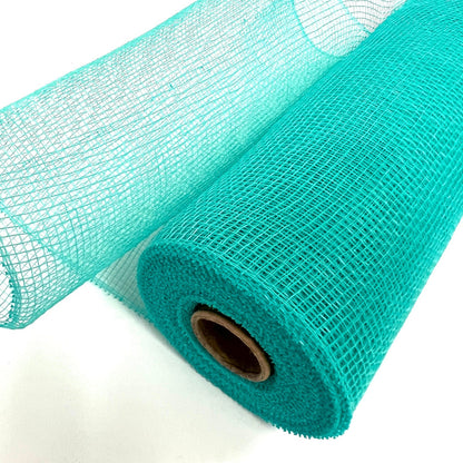 Aqua Blue- Floral Mesh Wrap Solid Color - 10 Inch x 10 Yards