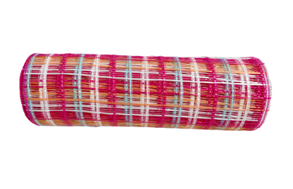 Pink / White / Blue / Orange Stripes Mesh - (10 Inch x 10 Yards)