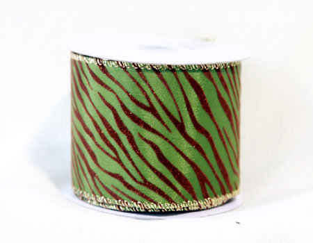 Animal Print Ribbon Spring Moss ( 1 - 1/2 Inch x 10 Yards ) - X11670908 BBCrafts.com