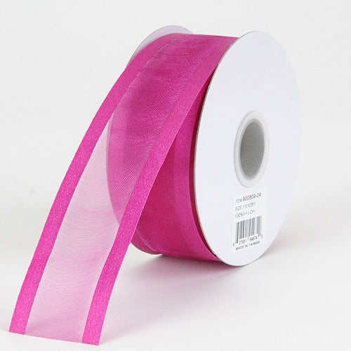 Azalea - Organza Ribbon Two Striped Satin Edge - ( 1 - 1/2 Inch | 25 Yards ) BBCrafts.com