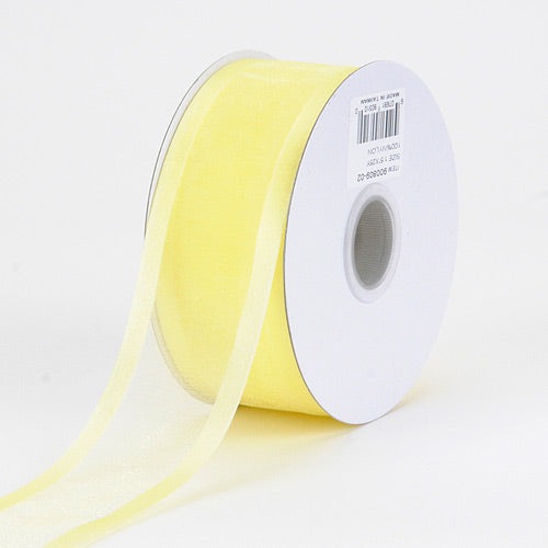 Baby Maize - Organza Ribbon Two Striped Satin Edge - ( 7/8 Inch | 25 Yards ) BBCrafts.com