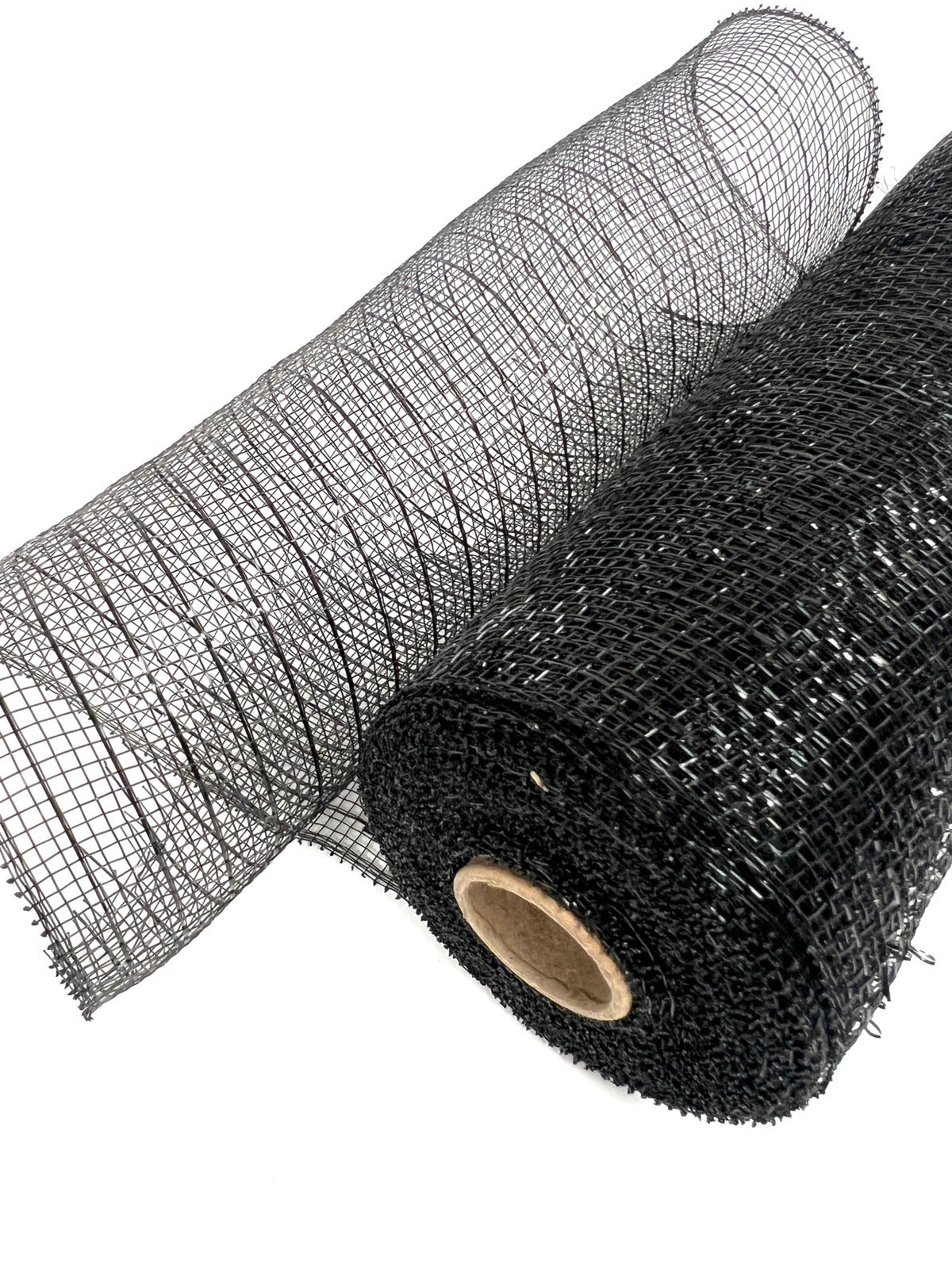 Black - Deco Mesh Wrap Metallic Stripes - ( 10 Inch x 10 Yards ) BBCrafts.com