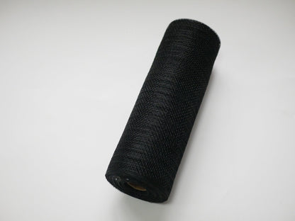 Black Deco Mesh with Burlap Stripes - 10 Inch x 10 Yards BBCrafts.com