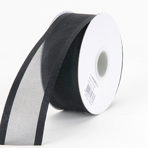 5/8x25 yards Black Organza Satin Edge with Gold Trim Gift Ribbon - Pack of  10 Rolls - CB Flowers & Crafts