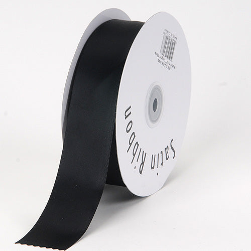 Black - Satin Ribbon Single Face - ( 5/8 Inch | 100 Yards ) BBCrafts.com