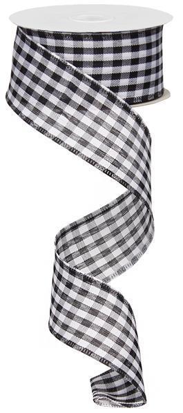 Black & White - Gingham Check Ribbon - ( 1-1/2 Inch | 10 Yards ) BBCrafts.com