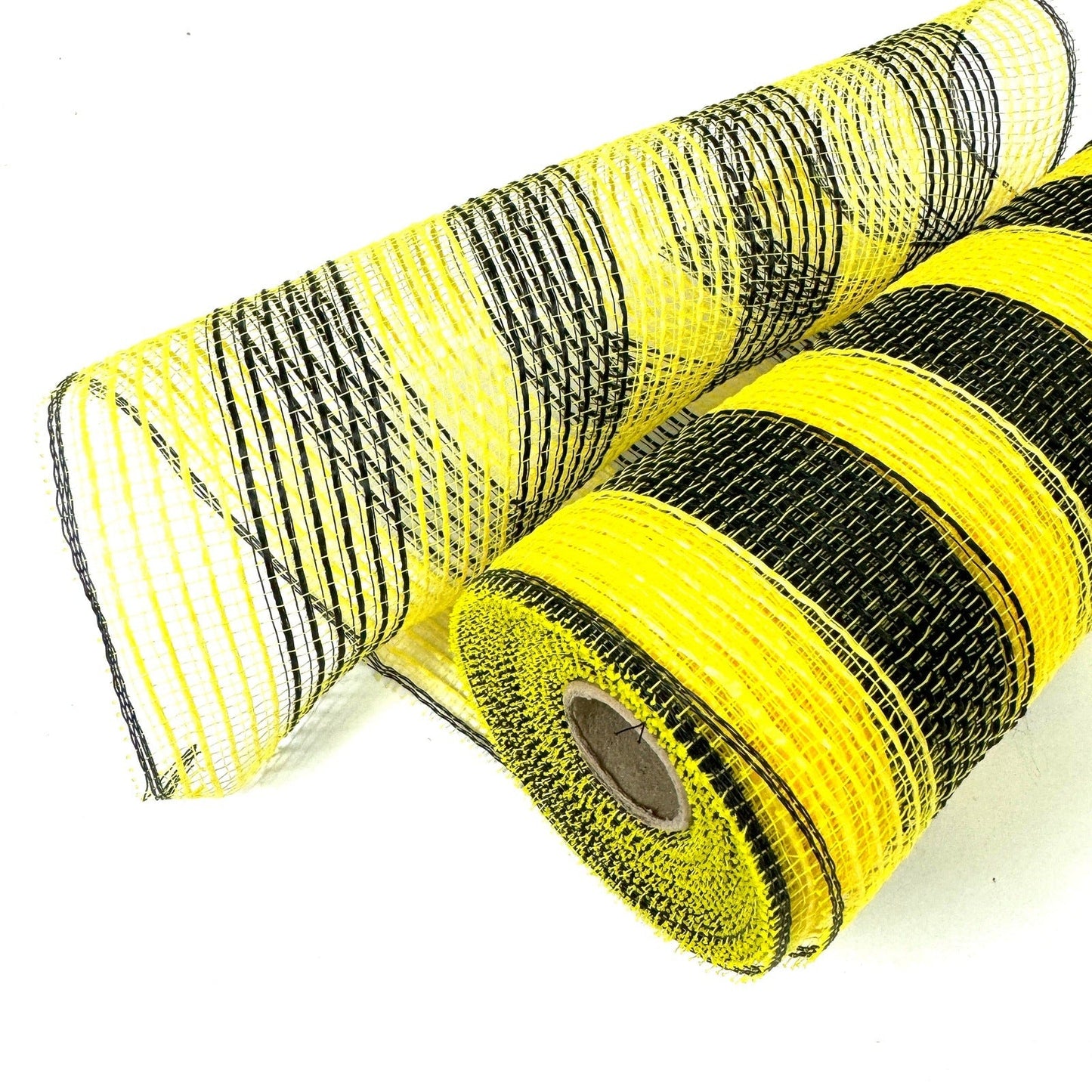 Black Yellow Stripes Deco Mesh - Spring Floral Deco Mesh - ( 10 Inch x 10 Yards ) BBCrafts.com