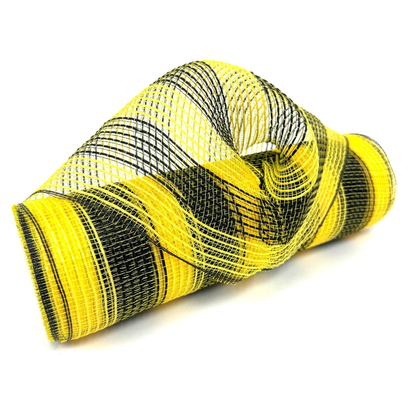 Black Yellow Stripes Deco Mesh - Spring Floral Deco Mesh - ( 10 Inch x 10 Yards ) BBCrafts.com