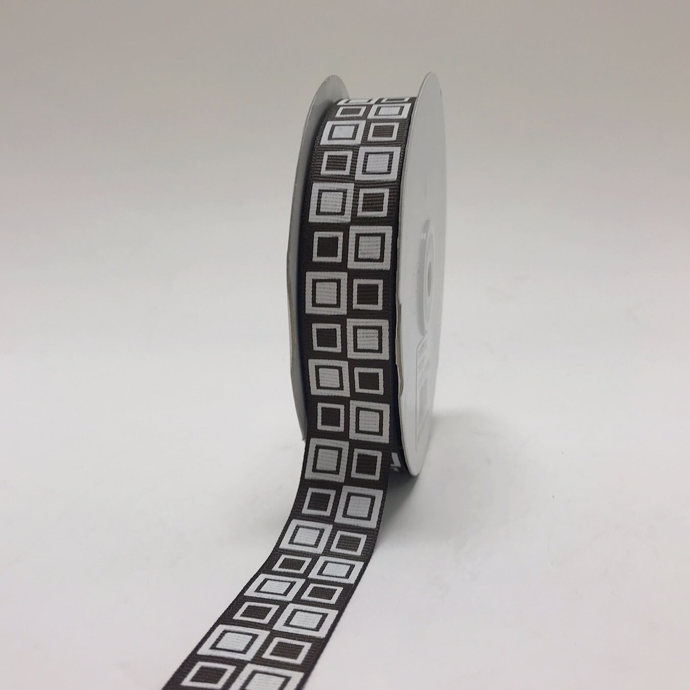 Brown - Square Design Grosgrain Ribbon ( 7/8 Inch | 25 Yards ) BBCrafts.com