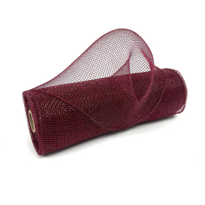 Burgundy - Floral Mesh Wrap Solid Color - ( 10 Inch x 10 Yards ) BBCrafts.com