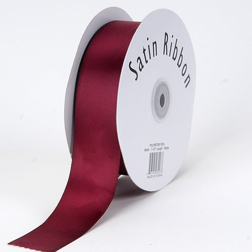 Burgundy - Satin Ribbon Single Face - ( 1/8 Inch | 100 Yards ) BBCrafts.com