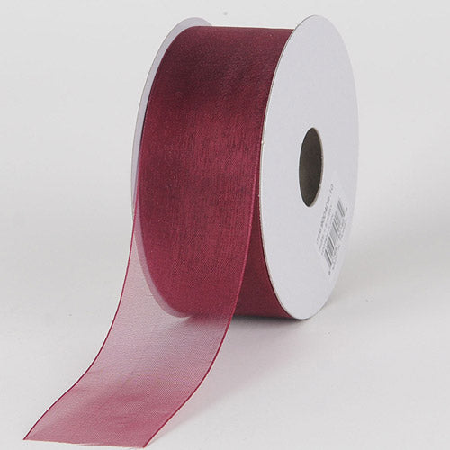 Burgundy - Sheer Organza Ribbon - ( 5/8 Inch | 25 Yards ) BBCrafts.com