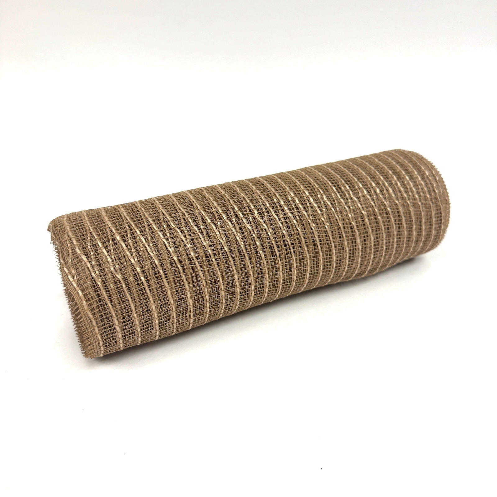 Burlap Deco Mesh with Burlap Stripes - 10 Inch x 10 Yards BBCrafts.com