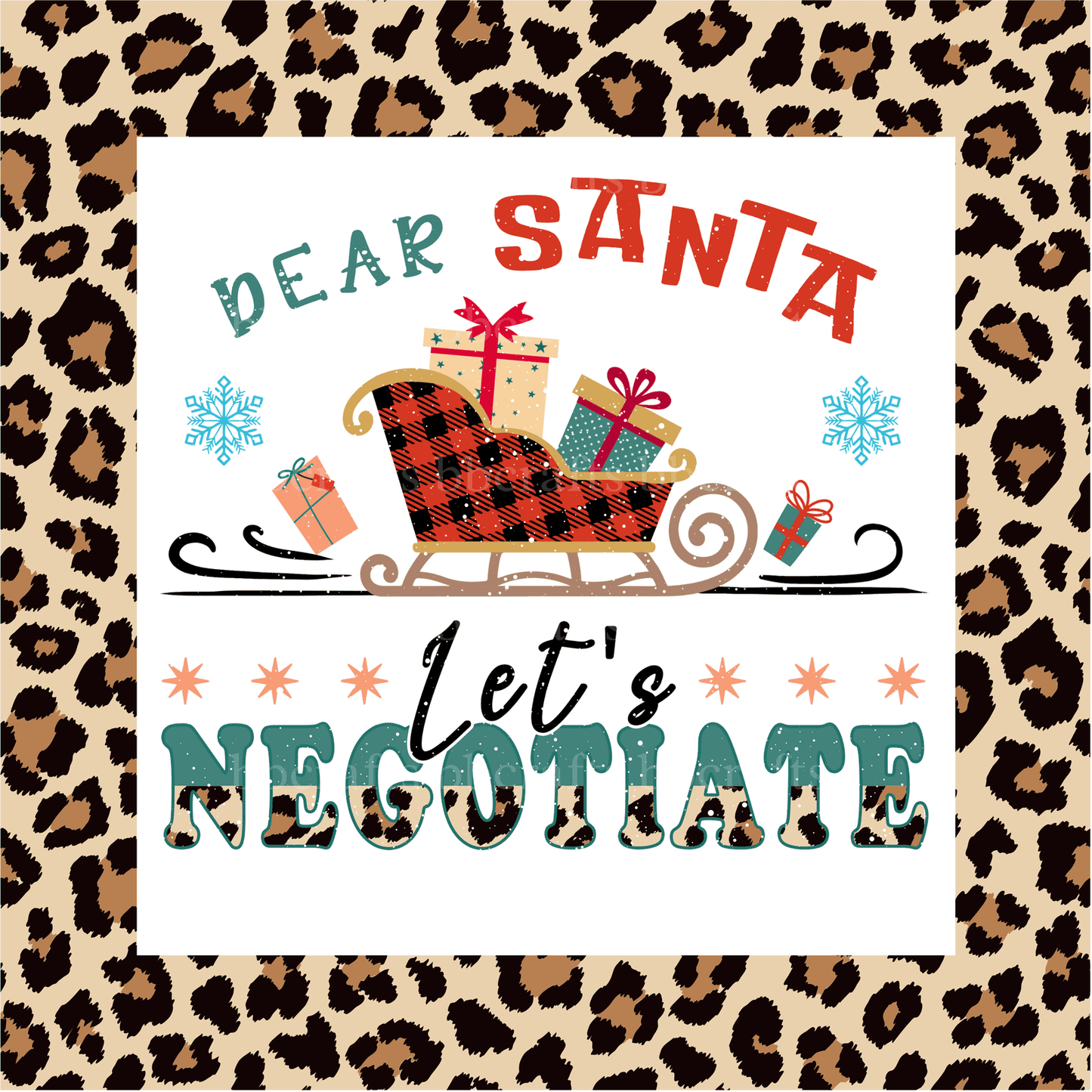 Christmas Metal Sign: DEAR SANTA LETS NEGOTIATE - Made In USA BBCrafts.com