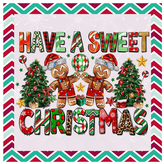 Christmas Metal Sign: HAVE A SWEET CHRISTMAS - Wreath Accent - Made In USA BBCrafts.com