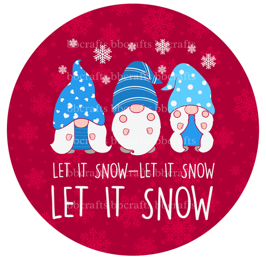 Christmas Metal Sign: LET IT SNOW - Wreath Accents - Made In USA BBCrafts.com