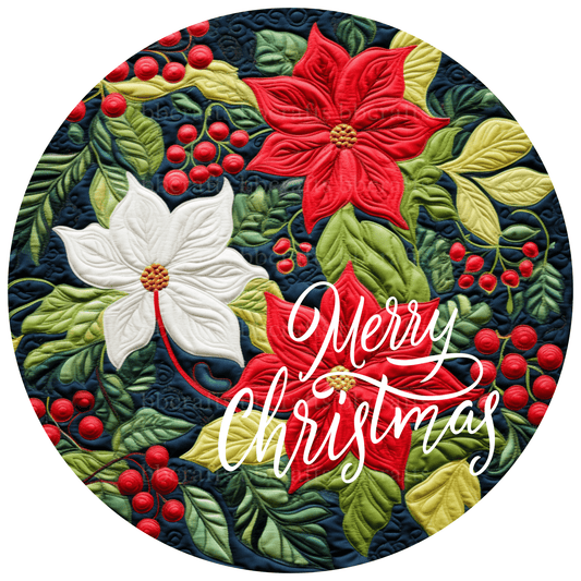 Christmas Metal Sign: MERRY CHRISTMAS - Wreath Accent - Made In USA BBCrafts.com