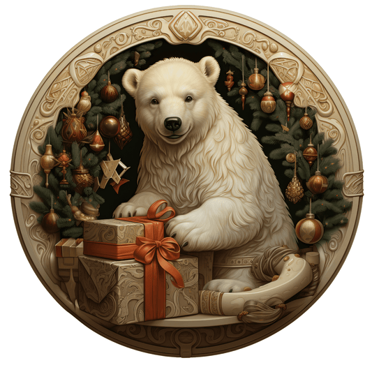 Christmas Metal Sign: POLAR BEAR - Made In USA BBCrafts.com