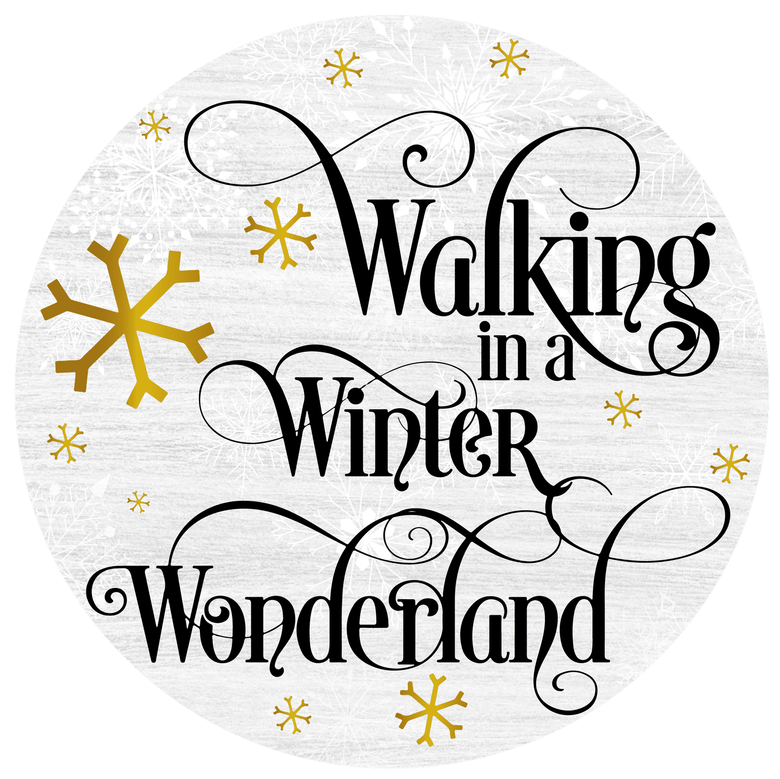 Christmas Metal Sign: WALKING IN A WINTER WONDERLAND - Wreath Accents - Made In USA BBCrafts.com