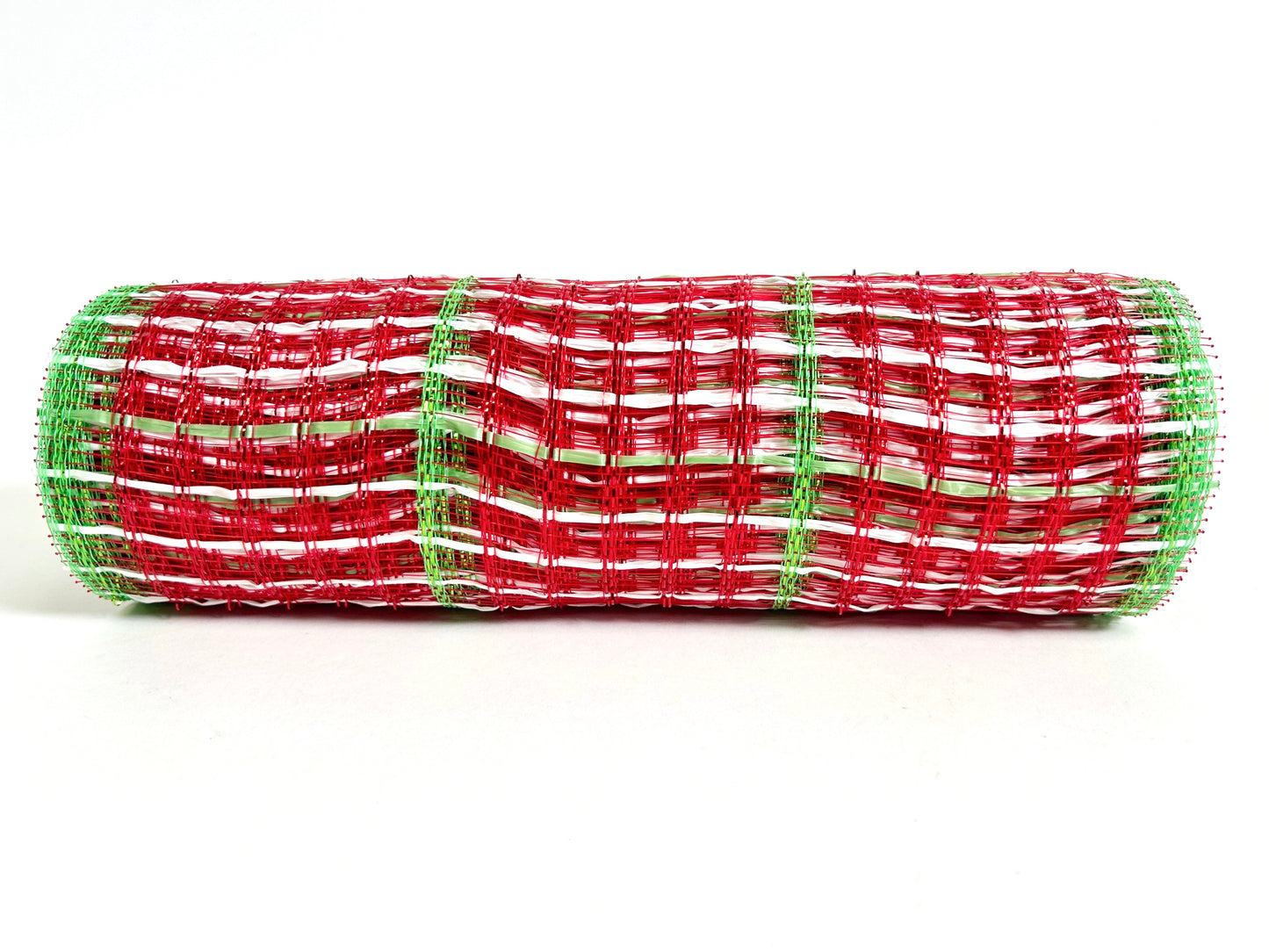 Red Green - Holiday Fabric Deco Mesh - ( 10 Inch x 10 Yards )