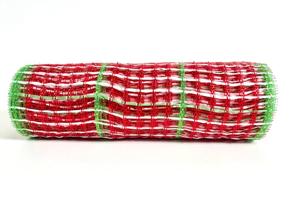 Red Green - Holiday Fabric Deco Mesh - ( 10 Inch x 10 Yards )