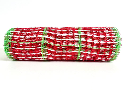 Red Green - Holiday Fabric Deco Mesh - ( 10 Inch x 10 Yards )