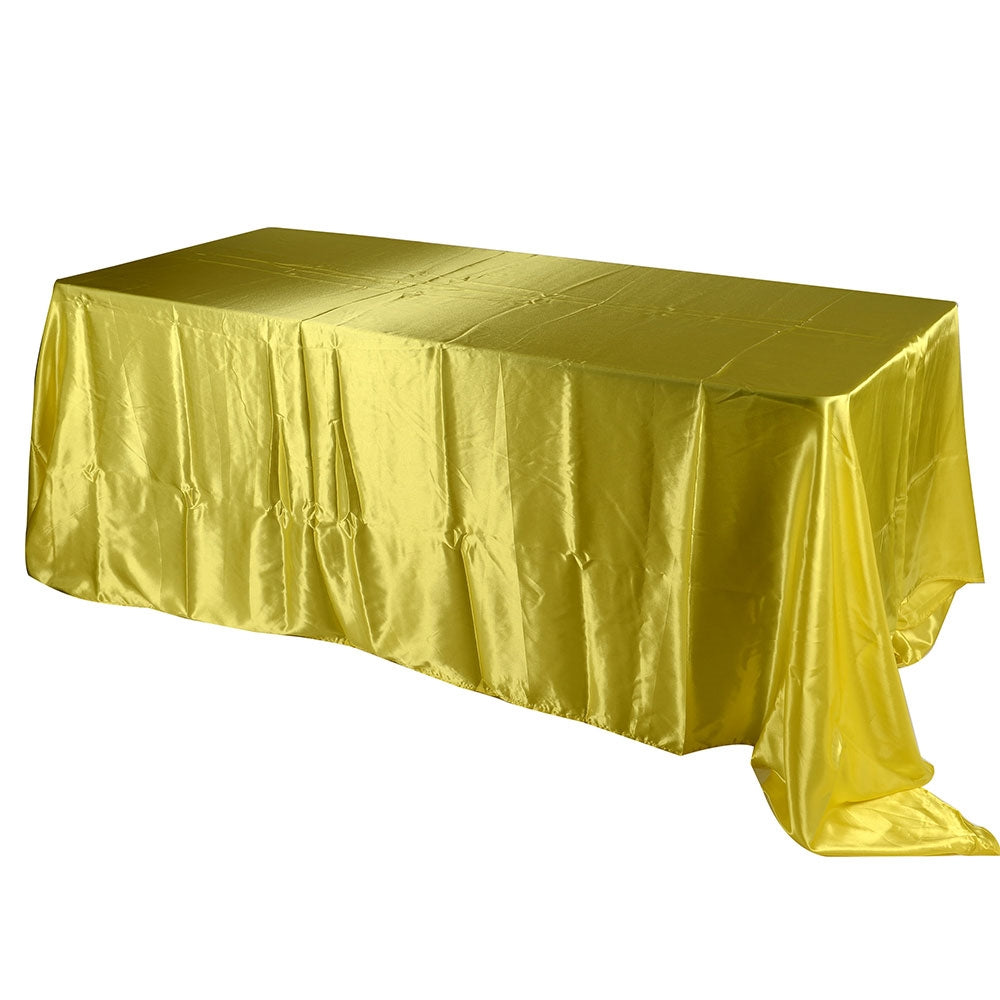 Daffodil 90 Inch x 132 Inch Rectangular Satin Tablecloths BBCrafts.com