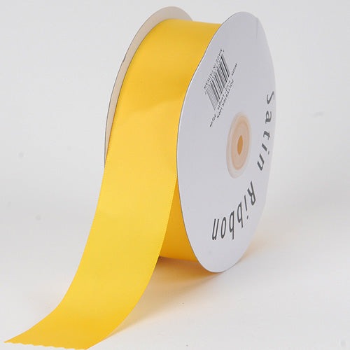 Yellow - Satin Ribbon Single Face - ( W: 3/8 Inch | L: 100 Yards )