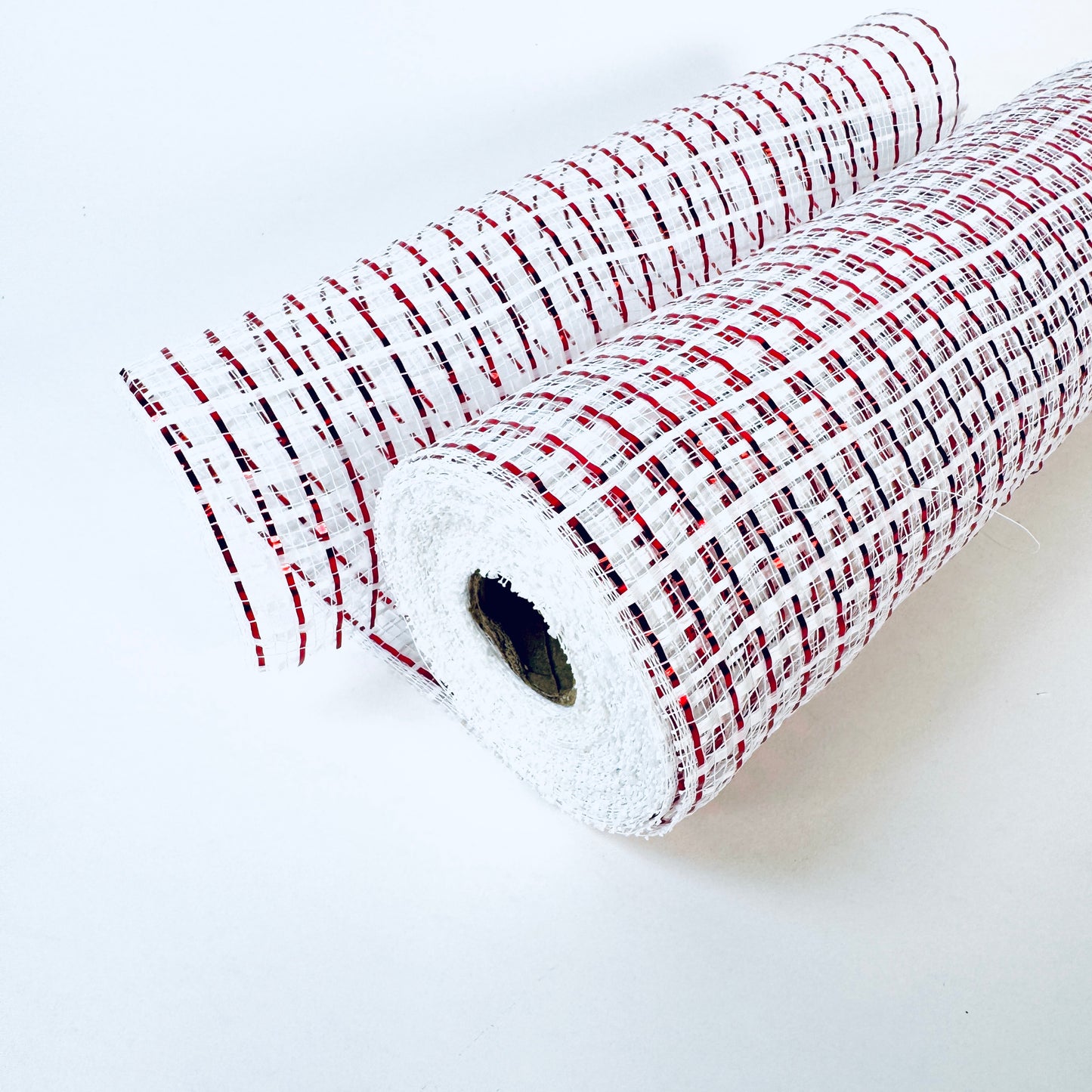 Red White - Holiday Poly Deco Mesh - ( 10 Inch x 10 Yards )