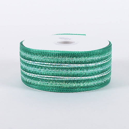 Emerald - Laser Metallic Mesh Ribbon - ( 2 - 1/2 Inch x 25 Yards ) BBCrafts.com