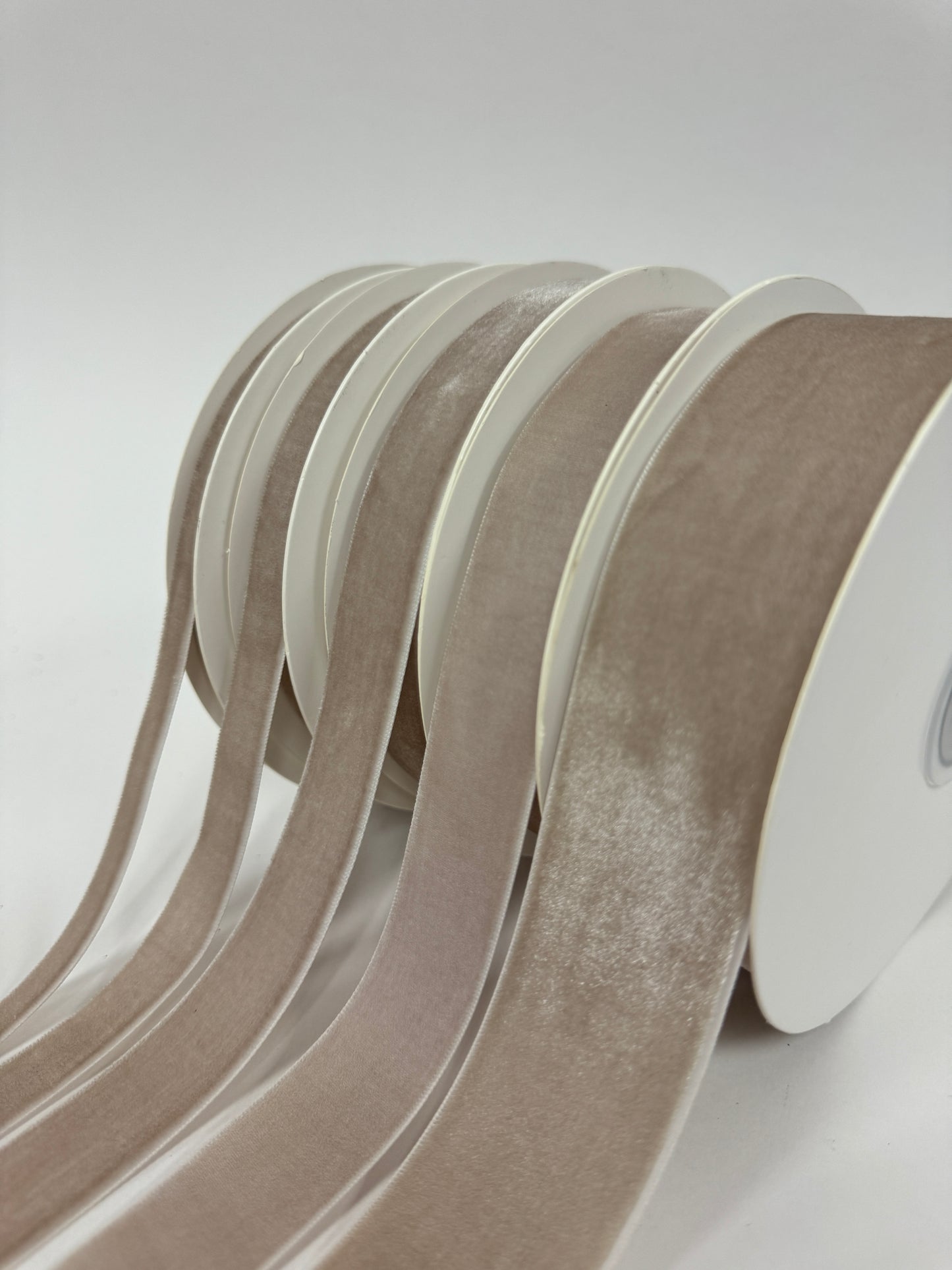 Taupe Single Face Velvet Ribbon