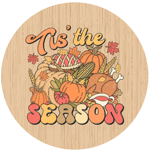 Fall Metal Sign: PUMPKIN SEASON - Wreath Accent - Made In USA BBCrafts.com