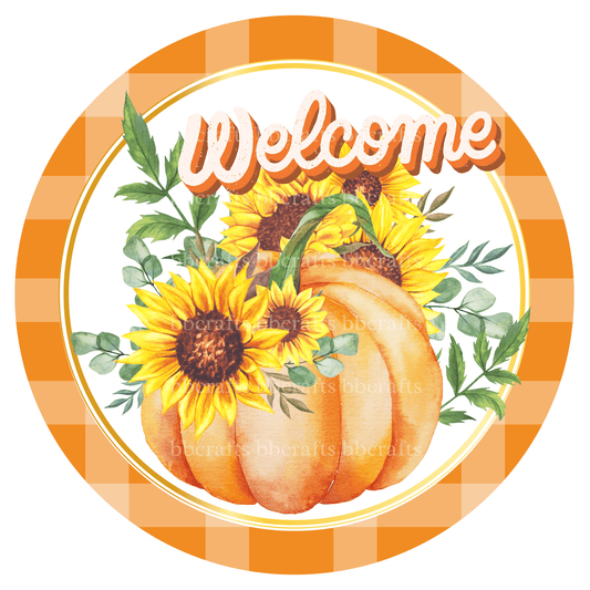 Fall Metal Sign: PUMPKIN SEASON - Wreath Accents - Made In USA BBCrafts.com