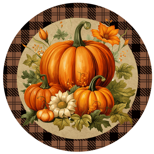 Fall Metal Sign: PUMPKIN - Wreath Accent - Made In USA BBCrafts.com