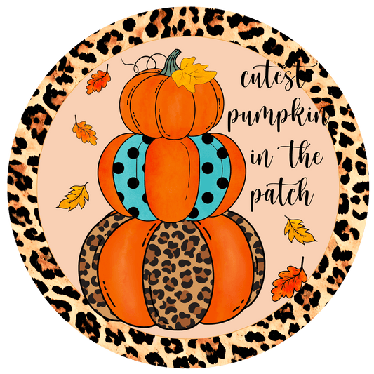 Fall Metal Sign: PUMPKIN - Wreath Accent - Made In USA BBCrafts.com