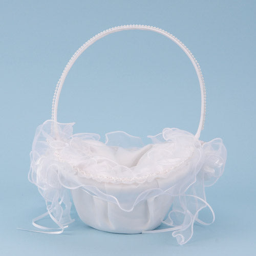 Flower Girl Baskets Ivory ( 10 Inch x 8 Inch ) BBCrafts.com