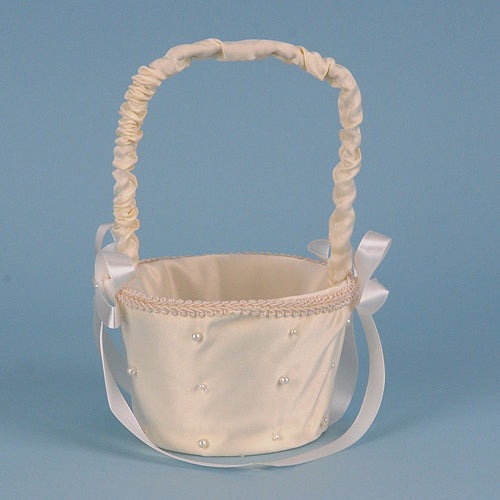 Flower Girl Baskets Ivory ( 9 Inch ) - 4030I BBCrafts.com