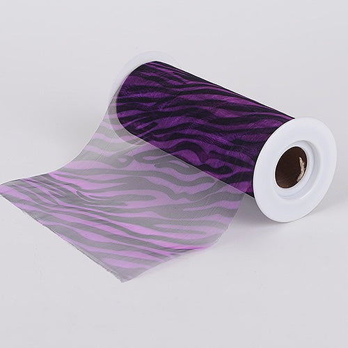 Fuchsia 6 Inch Organza Animal Print ( W: 6 Inch | L: 10 Yards ) BBCrafts.com