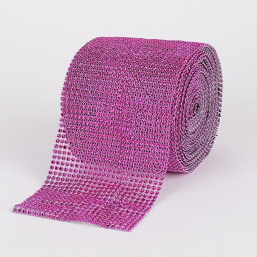 Fuchsia - Bling Diamond Rolls - ( 4 Inch x 10 Yards ) BBCrafts.com