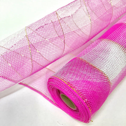 Fuchsia - Christmas Mesh Wraps - ( 21 Inch x 10 Yards ) BBCrafts.com