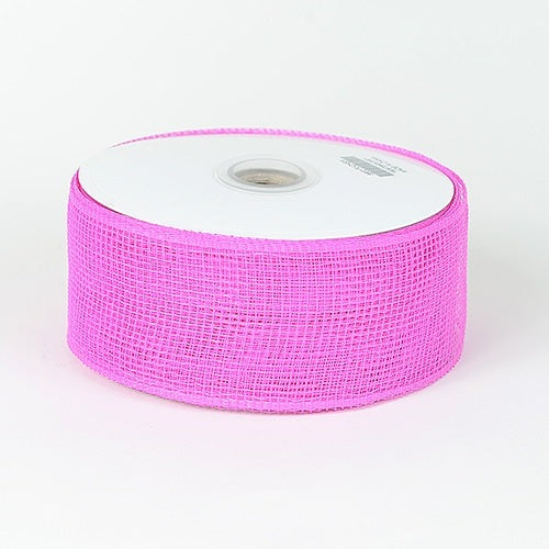 Fuchsia - Floral Mesh Ribbon - ( 4 Inch x 25 Yards ) BBCrafts.com