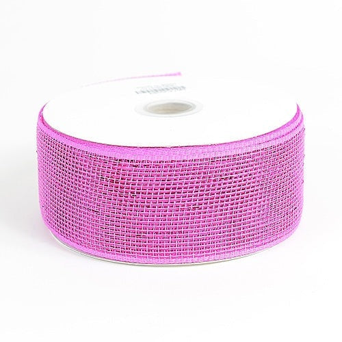 Fuchsia - Metallic Deco Mesh Ribbons - ( 2.5 Inch x 25 Yards ) BBCrafts.com